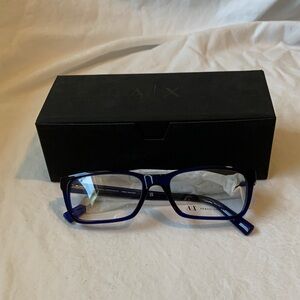 Armani Exchange Shiny Transparent Blue Glasses Frames